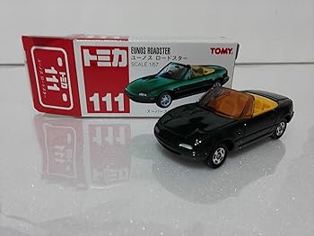【中古】トミカ No.111 マツダ ユーノス ロードスター GN 長期保管の 赤トミー クレイジーミニカーサークル ケース付き アマゾン倉庫発送