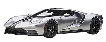 【中古】AUTOart 1/12 ジェラルド・r・フォード GT 2017 メタリック・しろがね色/黒いこと・縞模様 研ぎ澄ます品 12108