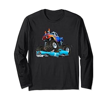 【中古】Cool Monster Truck Tshirt, Monster Trucks Rule, Monster Cars 長袖Tシャツ