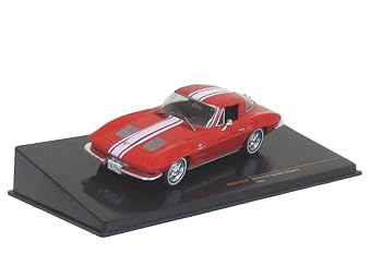 【中古】【未当て嵌める】イクソ 1/43 シボレー コルベット スティングレー C2 1963 赤いこと/白いこと 成し遂げる品