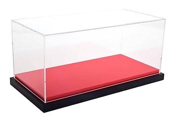【中古】【未使用】Jewel Cases 1/18スケール用 アクリルディスプレイケース レザーベース (サイズ:約35.5×17×15.8cm) レッド