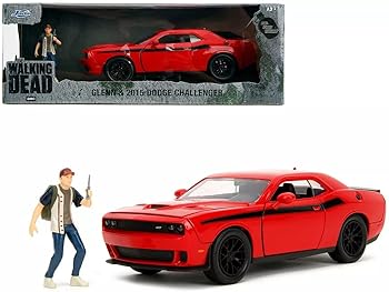 【中古】【未当て嵌める】JADA TOYS 1/24 ウォーキングデッド グレン フィギア ダッジ チャレンジャー 2015 赤いこと The Walking Dead Glen Challenger ミニカー 35185 [並