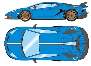 【中古】メイクアップ EIDOLON COLLECTION 1/43 ランボルギーニ アヴェンタドール SVJ 2018 (Leirion wheel) ブルーセイラー/イタリアンストライプ 完成