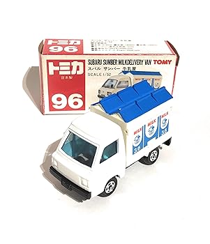 【中古】トミカ 96 日本製 スバル サンバー 乳汁屋 1/52