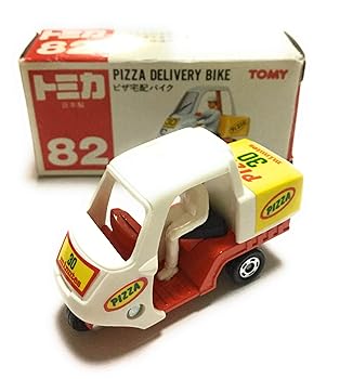 【中古】トミカ　82　ピザ宅配バイク　PIZZA DELIVERY BIKE 人形付