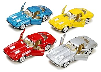 【中古】【未使用】KiNSMART 1963 シボレー コルベット スティングレー 4個セット 5358D - 1/36スケール ダイキャストモデル トイカー|AJIMURA-SHOP