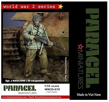 【中古】【未使用】パラセルミニチュア 1/35 第二次世界大戦 アメリカ軍 分隊の移動を援護するM1911ガンナー J・バジローネ軍曹 レジンキット WW35-019
