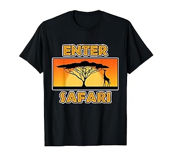 【中古】【未使用】アフリカのファンのためのサファリデザイン - サファリキリンを入力してください。 Tシャツ