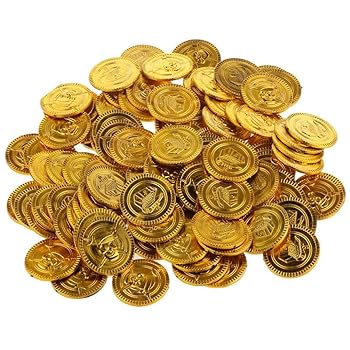 【中古】【未使用】XSAJU おもちゃ 金貨 100枚 セット 海賊 コイン おもちゃのお金 ボードゲーム コスプレ小物 海賊ゲーム (ゴールド（金貨）100枚)