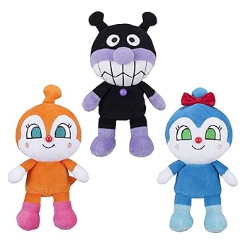 【中古】セガトイズ(SEGA TOYS) アンパンマン プリちぃビーンズS Plus 3体 ぬいぐるみ 仕掛ける バイキンマン ドキンお父ちゃん コキンお父ちゃん