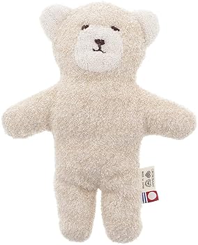 【中古】オーガニックコットン100％ 今治西洋手ぬぐいの 分かりやすい肌ざわりの くまさんのぬいぐるみ M 約21糎 赤んぼうがぎゅっと抱きしめ分かりやすいもの柔らかさ 手刺しゅう