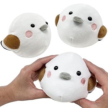 【中古】【未当て嵌める】[LamPlanning] 【きながにシマエナガ】 ぬいぐるみ マスコット シマエナガ コトリ 鳥類 やわらか ふわふわ てのり まんまる 飾りつけ (マスコット, 3