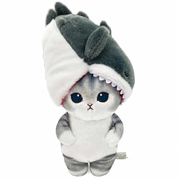【中古】サンアロー mofusand ぽてたまぬいぐるみ 噛みつき鮫にゃん 薄墨色 940535 モフサンド ぢゅの X インスタ SNS 猫