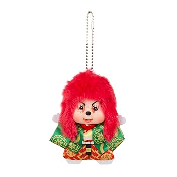 【中古】【未使用】セキグチ(Sekiguchi) モンチッチ×歌舞伎 SS顔でかキーチェーン 連獅子 205837 H11×W9×D5cm