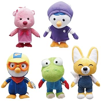 【中古】ポロロ ぬいぐるみ 韓国 ぬいぐるみ 文字記号 韓国一般大衆的アニメ 赤ちゃんたちの司会者 韓国文字記号グッズ (クロン)