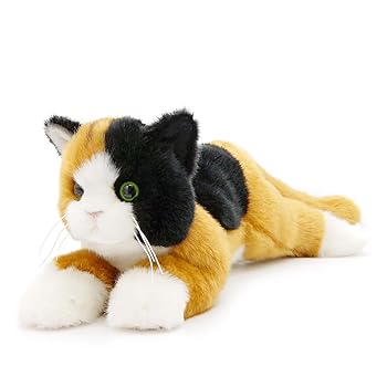 【中古】ニニアンドキノ 寝そべりにゃんこ 三毛猫(子ネコ) 全長約47糎 ぬいぐるみ 猫 本当の 本物 そっくり