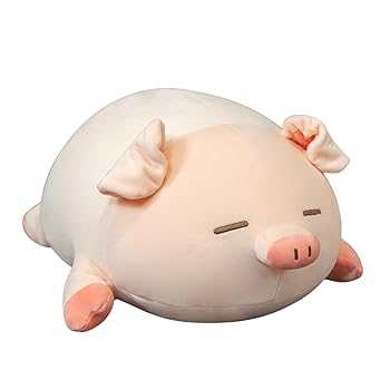 【中古】【未使用】S.T.S.G ぶた 豚 ぬいぐるみ クッション 可愛い 抱き枕 動物 アニマル もちもち ふわふわ 添い寝 癒し (目を閉じる豚(60cm))