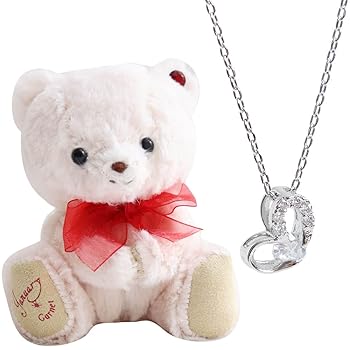 【中古】【プティルウ】tete ベア ＆ ハート ネックレス 12cm 4S サイズ (1月 ノーマル)