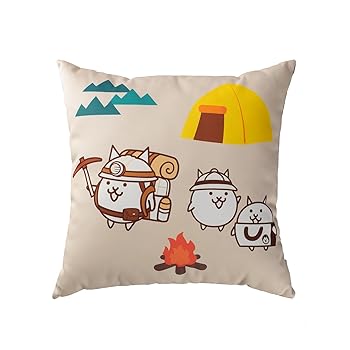 【中古】【未使用】にゃんこ大商店オリジナル クッション ガマトトキャンプ＆ネコ店員 にゃんこ大戦争