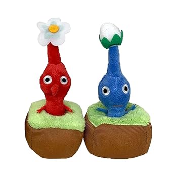 【中古】【未当て嵌める】ピクミン 引っこ抜き ぬいぐるみ マスコット堅苦しさ グッズ 手あそびの金剛石付き添い人 大きさ13糎 (赤＆青仕掛ける)