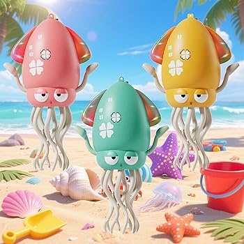 【中古】動くタコ型ロボットおもちゃ ダンシング イカ おもちゃ 動く 電動 踊るタコ 障害物自動回避 LEDライト＆音楽付き 釣りごっこ遊び Type-C充電 知