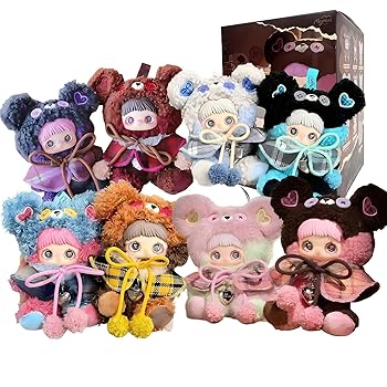 【中古】MayMei ベアクッキーシリーズ ぬいぐるみ ブラインドボックス くま耳フード ふわふわファー 手のひらサイズ 約14cm バッグチャーム対応 個性コス