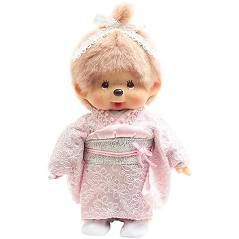 【中古】久月official 一風変わった お御召しもの姿モンチッチ お嬢さん ミルクティブラウン IPM-110-Z