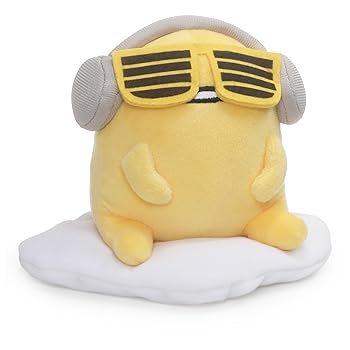 【中古】【未当て嵌める】GUND サンリオ ぐでたま ぐでたまご ぐでたま 黒眼鏡付き添い人 1歳以上 ぬいぐるみ 黄色 5in