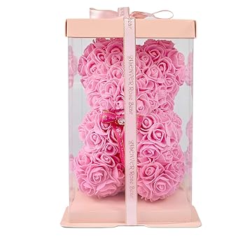 【中古】Enhong バラベア ローズベア 枯れない花 ぬいぐるみ インテリア デコレーション 誕生日 バレンタインデー クリスマス 新年 プレゼント (箱付き (