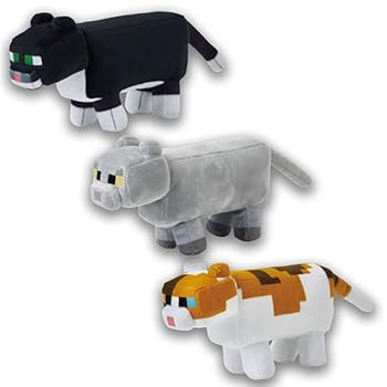【中古】ゲームからそのままの姿で登場 マイクラ ぬいぐるみ ネコ 全3種セット キャリコ タキシード ブリティッシュショートヘアー 公式 グッズ 約22cm｜AJIMURA-SHOP