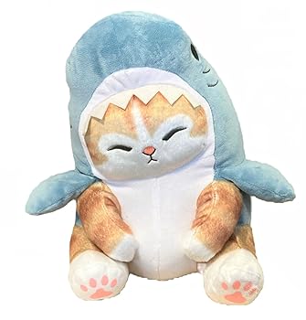 【中古】mofusand 海の毛の荒物 BIGにゃんぬいぐるみ2 鮫にゃん モフサンド 30糎大きさ