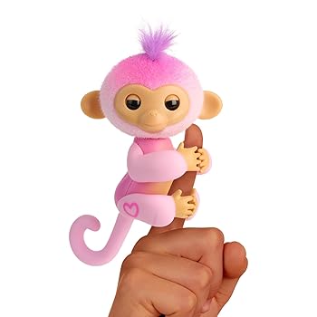【中古】【国内置き目品】Fingerlings 2.0 フィンガリングス 音・動くことに化学反応して遊べるエテ公型ふれあい遊び道具 ? 音楽的調和(サクラ色) 日本語包み ハグミ