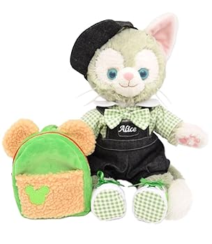 【中古】テディベア通信販売アリス ジェラトーニ 服 着せ替え 御召しもの もふもふ背嚢付デニムサロペット 本体無 S大いさ用