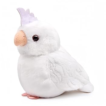【中古】lilizzhoumax オカメインコのぬいぐるみ、リアルな鳥、非常に柔らか、女の子のおもちゃ、子供のクリスマスプレゼント、家の装飾 (白高さ 14 CM)