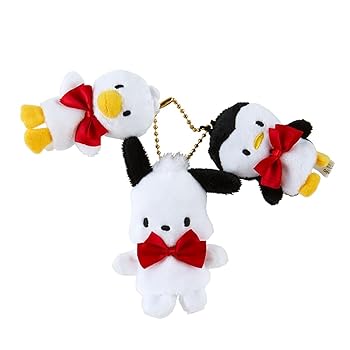 【中古】【未当て嵌める】サンリオ(SANRIO) サンリオ ポチャッコ 指人形マスコット保持者 35周年赤いことシュロの葉 マスコット保持者 ポチャッコ ぽちゃこ pochacco ぬいぐ
