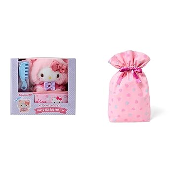 【中古】【未当て嵌める】サンリオ(SANRIO) ぬいぐるみおせわ書き割り（こねこ） 日暈キティ 363553 + サンリオ(SANRIO) ラッピング袋 シュロの葉御徒面子 さくら色 ハート型【セッ