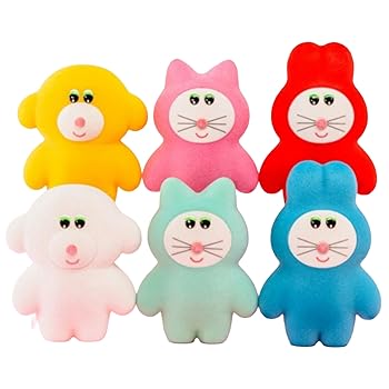 【中古】ケンエレファント むにゅのふわふわ フロッキーコレクション 完備したBOX （6個入り口・入口）