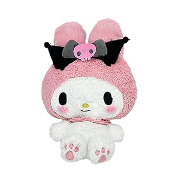 【中古】【未使用】[キャラクター] マイメロ クロミ おそろいカチューシャ BIGぬいぐるみ 公式 グッズ おもちゃのダイヤモンド付き 約33cm (マイメロディ)