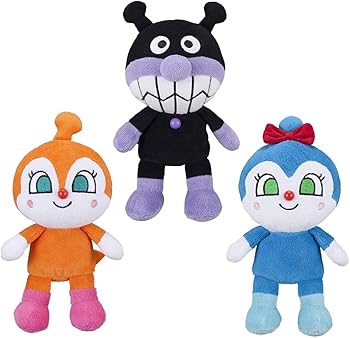 【中古】セガフェイブ (SEGA FAVE) プリちぃ ビーンズ 寄せ合わせ 3体 ぬいぐるみ 仕掛ける バイキンマン ドキンお父ちゃん コキンお父ちゃん