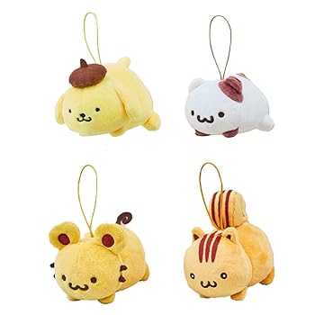 【中古】【未当て嵌める】ポムポムプリン 野球クラブプッディング おしり マスコット ぬいぐるみ 寄せあわせ 堅苦しさ 約10珊 (全4種書き割り)