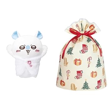 【中古】【未使用】おもいっきりかわいこぶってやる!おしゃべりモモンガ ちいかわ なんか小さくてかわいいやつ + クリスマス ラッピング袋 セット C|AJIMURA-SHOP