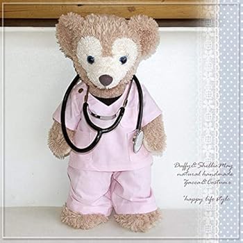 【中古】ダッフィーシェリーメイSサイズ43cm本格的！救命救急ドクタースクラブコスチュームピンクdoctor-pinkハンドメイド術着