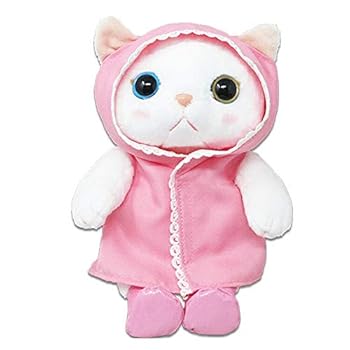 【中古】【未当て嵌める】内藤ひな型科学研究所(Naitou Design) choo choo cat 御召しもの M 雨降り(サクラ色) 猫 ぬいぐるみ 高さ約25糎