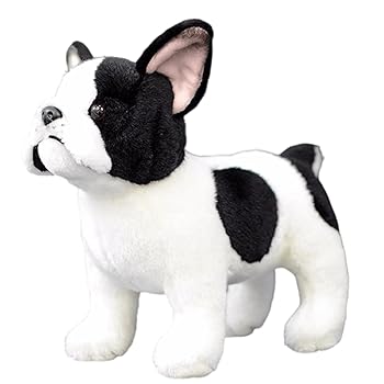 【中古】lilizzhoumax ブルドッグぬいぐるみ リアルな犬のぬいぐるみ スーパーソフトぬいぐるみ 女の子のおもちゃ 子供用 室内装飾 (ブラックとホワイト