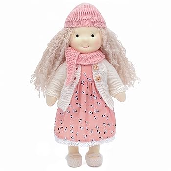 【中古】BlissfulPixie ウォルドルフあやつり人形 Waldorf Doll 手作りあやつり人形 - Julka 30糎 パステル色の 御姉さん 愛くるしげ ぬいぐるみ 赤ちゃんたちに至適なあやつり人形