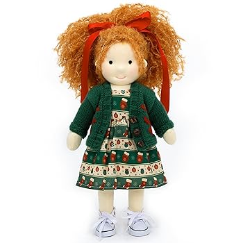 【中古】BlissfulPixie ウォルドルフあやつり人形 手作りあやつり人形 Waldorf Doll - Cora 30糎 パステル色の 御姉さん 愛くるしげ ぬいぐるみ 赤ちゃんたちに至適なあやつり人形