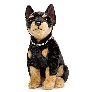 【中古】【未使用】lilizzhoumax 模擬ドーベルマンぬいぐるみ、スーパーハンサムな犬のおもちゃ、子供の誕生日クリスマスギフト、ドーベルマンギフト、ソフト、ぬい