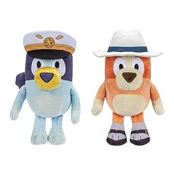 【中古】【未使用】Bluey Friends ぬいぐるみ 2個パック キャプテンとホリデービンゴを含む 精巧なソフトプラッシュ製 高さ6.5~9インチ / 16~23cm