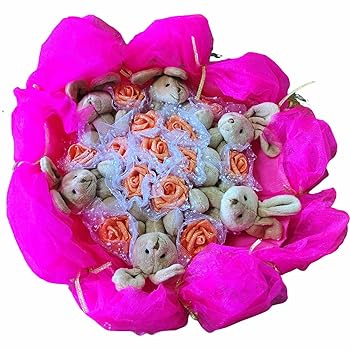 【中古】キューフラ(Q-FLA) ラビット ブーケ B ブラウン 花束 ギフト ぬいぐるみ B-60 10,082円