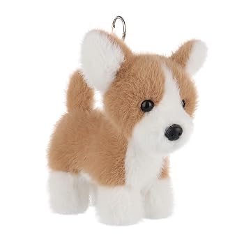 【中古】【未使用】[Apricot Lamb] チャーミングなコーギーかわいいソフト動物のキーチェーンぬいぐるみ、男性にも女性にも適しています、バックパック、財布用、13